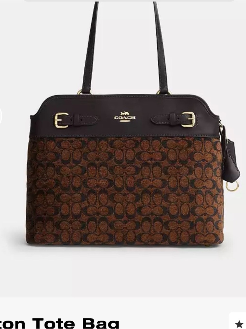 Coach Brown and Dark Brown Signature Jacquard Tote new only worn once